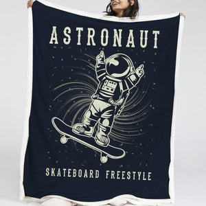 Astronaut Freestyle With Skateboard LKSPMA32 Sherpa Fleece Blanket