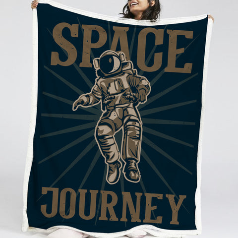 Image of Astronaut Space Journey LKSPMA33 Sherpa Fleece Blanket