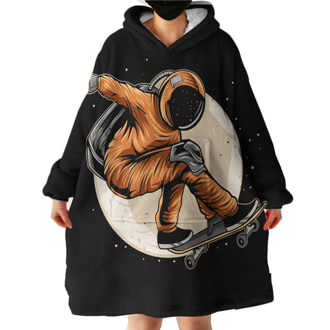 Image of Astronaut Skateboard On The Moon LKSPMA34  Hoodie Wearable Blanket