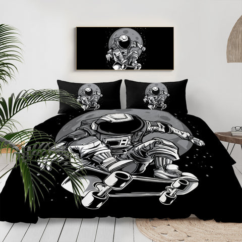 Image of Black & White Astronaut LKSPMA35 Bedding Set