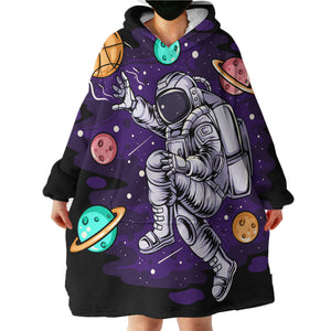 Astronaut Playing Basketball LKSPMA36 Hoodie Wearable Blanket