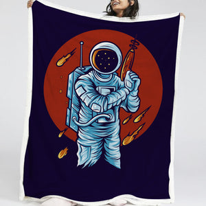 Astronaut With Toy Gun LKSPMA37 Sherpa Fleece Blanket