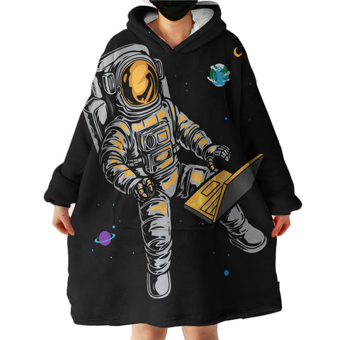 Image of Astronaut Working On The Space LKSPMA39 Hoodie Wearable Blanket