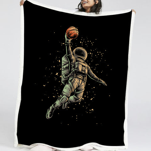 Image of Astronaut With The Ball LKSPMA40 Sherpa Fleece Blanket