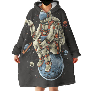 Astronaut With The Coffee LKSPMA42 Hoodie Wearable Blanket