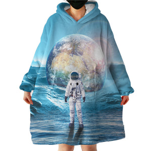Astronaut Standing Out Space LKSPMA46 Hoodie Wearable Blanket
