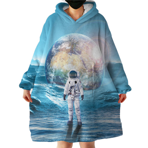 Image of Astronaut Standing Out Space LKSPMA46 Hoodie Wearable Blanket