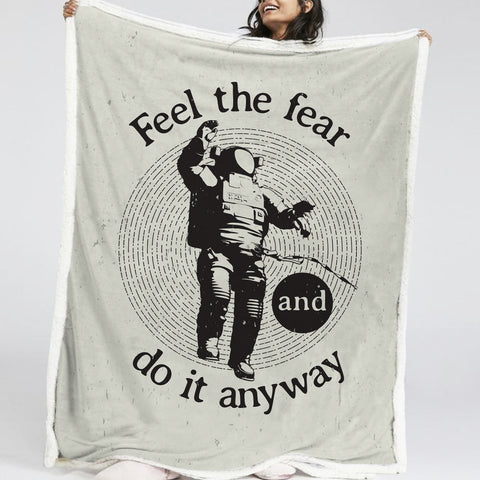 Image of Poster Of Astronaut LKSPMA47 Sherpa Fleece Blanket