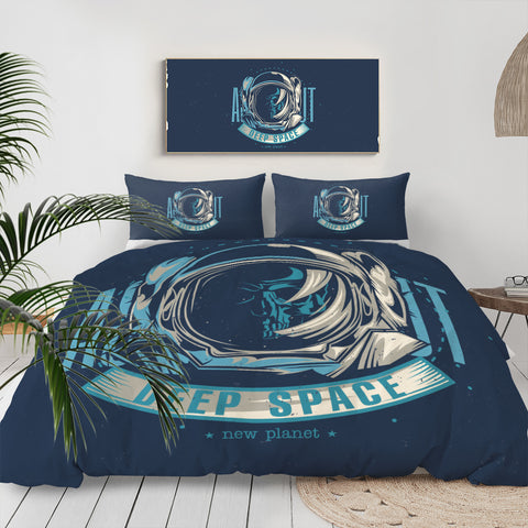 Image of Blue Astronaut On The Deep Space LKSPMA50 Bedding Set