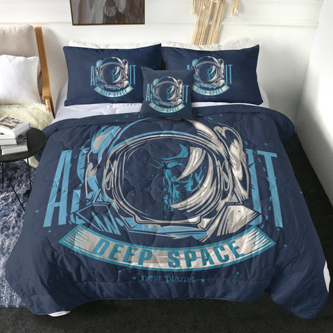 Image of Blue Astronaut On The Deep Space LKSPMA50 Comforter Set