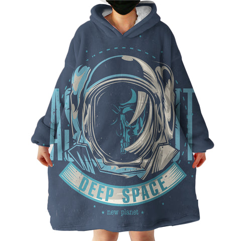 Image of Blue Astronaut On The Deep Space LKSPMA50 Hoodie Wearable Blanket