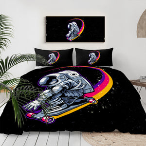 Astronaut With Colorful Skateboard LKSPMA51 Bedding Set