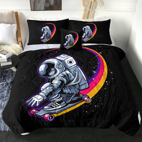 Image of Astronaut With Colorful Skateboard LKSPMA51 Comforter Set