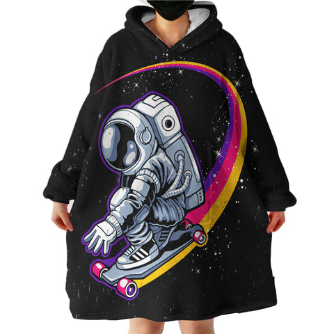Image of Astronaut With Colorful Skateboard LKSPMA51 Hoodie Wearable Blanket