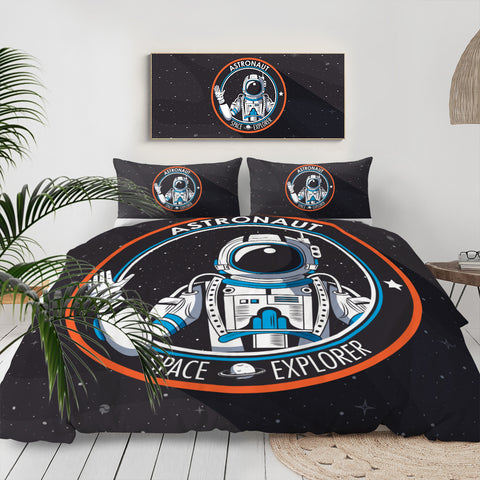 Image of Black & White Astronaut LKSPMA52 Bedding Set