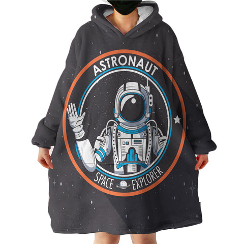 Image of Black & White Astronaut LKSPMA52 Hoodie Wearable Blanket