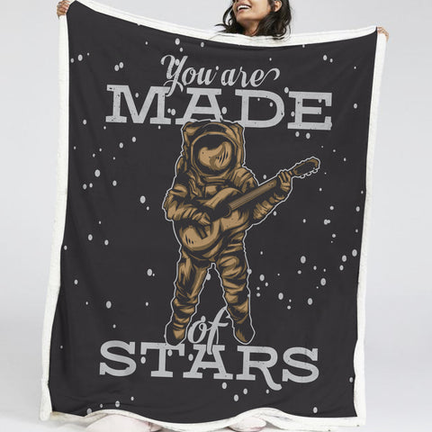 Image of Astronaut With Guitar LKSPMA53 Sherpa Fleece Blanket