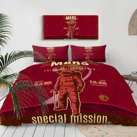 Image of Vintage Color Astronaut LKSPMA55 Bedding Set