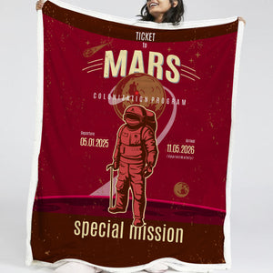 Vintage Color Astronaut LKSPMA55 Sherpa Fleece Blanket