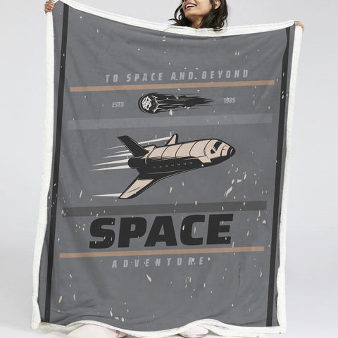 Image of Space Adventure LKSPMA57 Sherpa Fleece Blanket