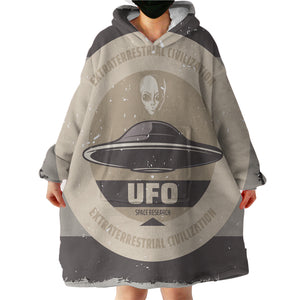 Alien and UFO LKSPMA58 Hoodie Wearable Blanket