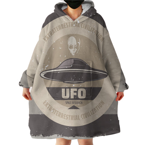 Image of Alien and UFO LKSPMA58 Hoodie Wearable Blanket