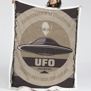 Alien and UFO LKSPMA58 Sherpa Fleece Blanket