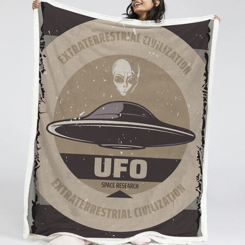 Image of Alien and UFO LKSPMA58 Sherpa Fleece Blanket
