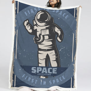 Astronaut Explore Space LKSPMA59 Sherpa Fleece Blanket