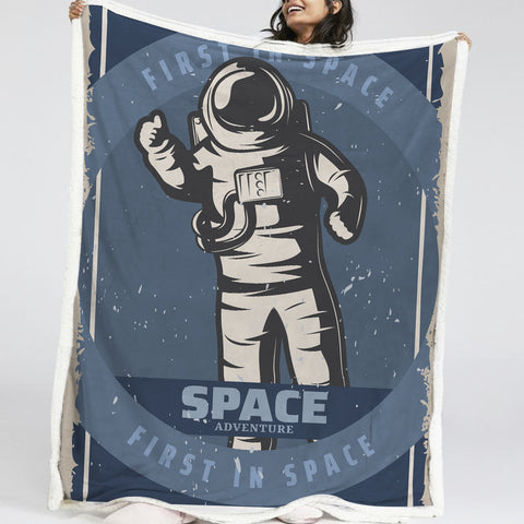 Image of Astronaut Explore Space LKSPMA59 Sherpa Fleece Blanket