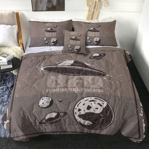 Planet and UFO LKSPMA62 Comforter Set