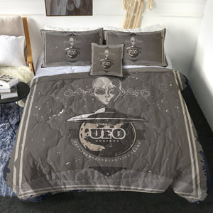 Gray-Brown Aliens LKSPMA66 Comforter Set