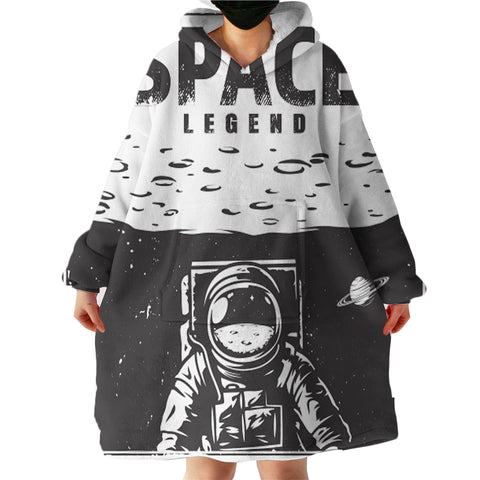 Image of Black & White Astronaut LKSPMA69 Hoodie Wearable Blanket