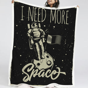 Astronaut On The Moon LKSPMA70 Sherpa Fleece Blanket