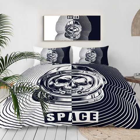 Image of Black Skull Astronaut LKSPMA71 Bedding Set