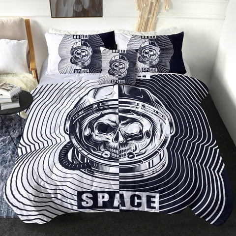Image of Black Skull Astronaut LKSPMA71 Comforter Set