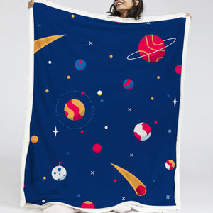 Planets In The Sky LKSPMA73 Sherpa Fleece Blanket