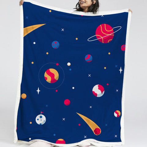 Image of Planets In The Sky LKSPMA73 Sherpa Fleece Blanket