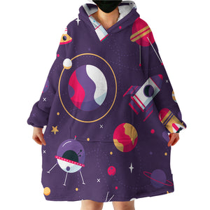 Colorful Objects In The Sky LKSPMA74 Hoodie Wearable Blanket