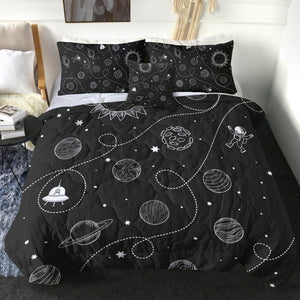 Black And White Planets LKSPMA76 Comforter Set