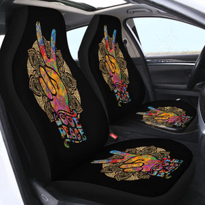 Love Peace Hand SWQT0464 Car Seat Covers