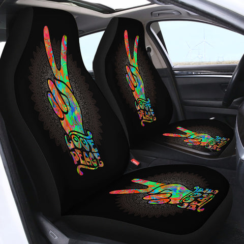 Image of Love Peace SWQT0526 Car Seat Covers