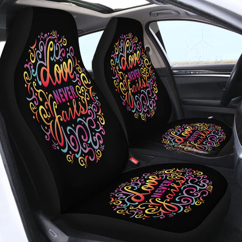 Image of Love never fails SWQT2486 Car Seat Covers