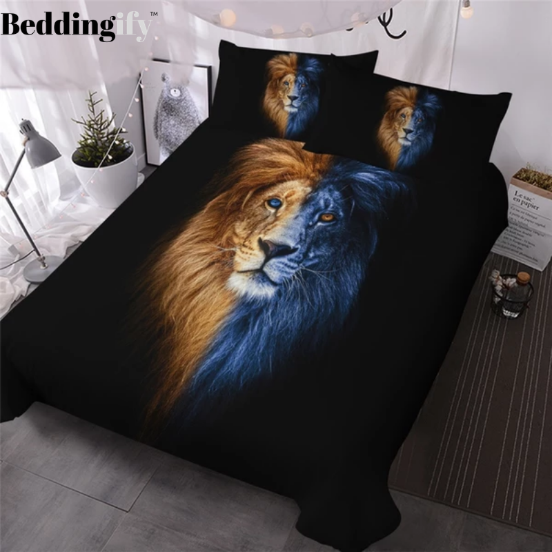 Artistic Male Lion Bedding Set - Beddingify