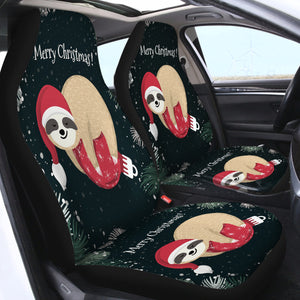 Merry Christmas Sloth SWQT2416 Car Seat Covers