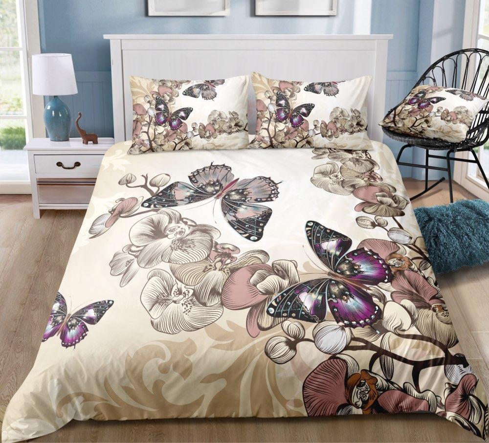 Orchid Butterflies Comforter Set - Beddingify