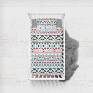 Pastel Aztec Pattern SWCC2083 Crib Bedding, Crib Fitted Sheet, Crib Blanket