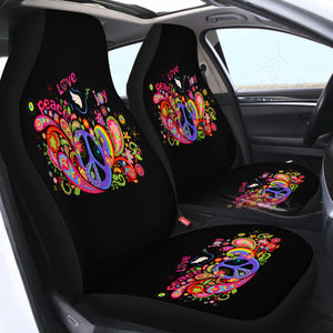 Peace Love SWQT2168 Car Seat Covers