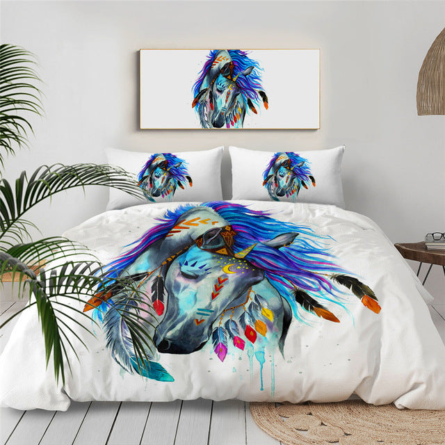 Tribal Horse Art Bedding Set - Beddingify