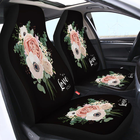 Image of Pink Rose SWQT0299 Car Seat Covers